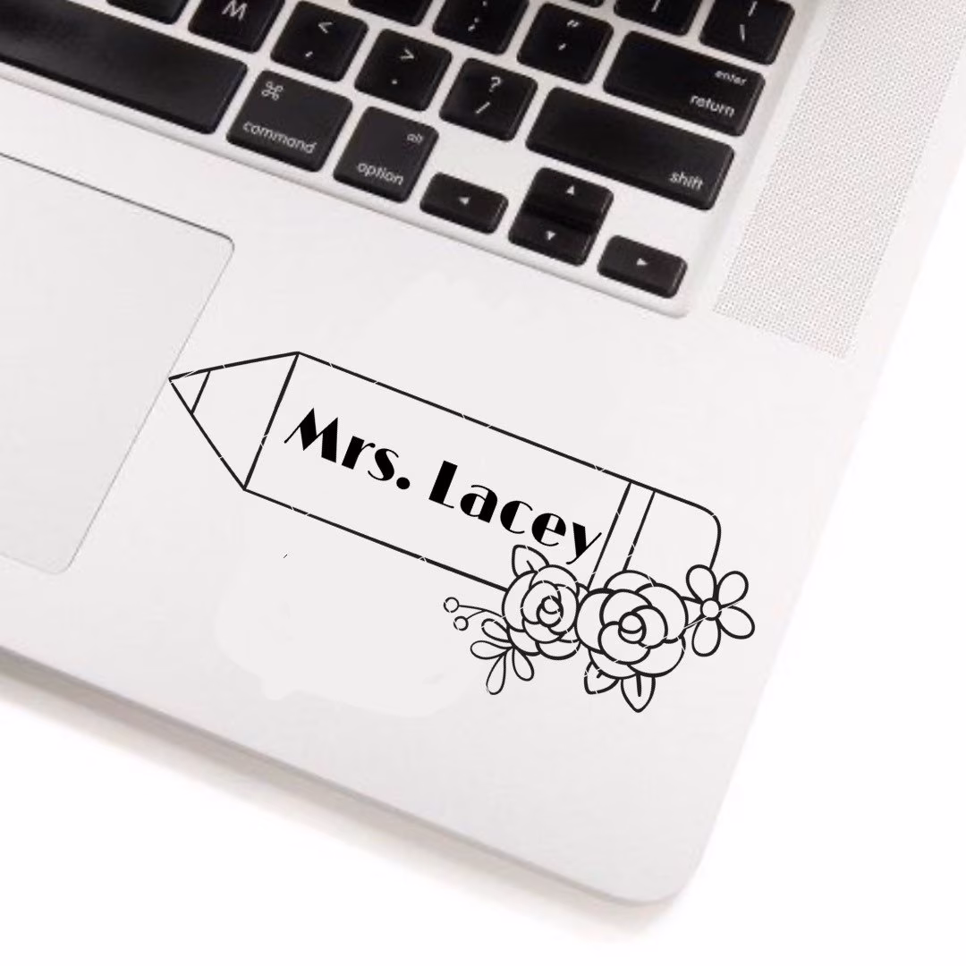 Teacher Decal | Pencil Custom Name Stickers Customize