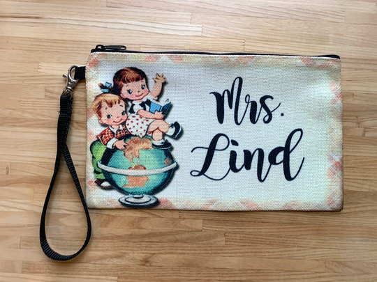 Teacher Change Purse, Zippered Pouch, Pencil Case, Make Up Bag. Gift, Teacher Appreciation. The Best Teachers Teach From The Heart