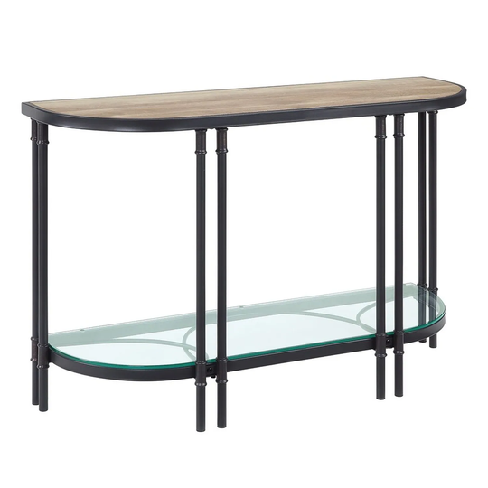Ley 47 Inch Wood Sideboard Console Sofa Table, Industrial Design, Oak