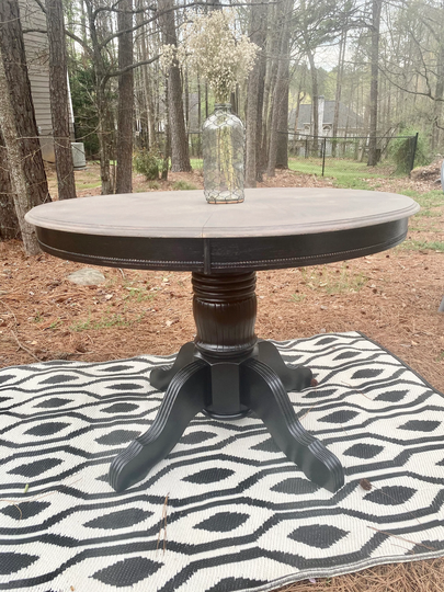 Round Dining Table, Black Pedestal Table, Round Black Round Classic
