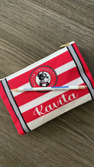 Custom College Personalized Pencil Case/Makeup Cosmetic Bag/Travel Bag Any College/University/School Cornell Michigan Gift For Her Him
