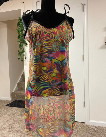 Pre-Order Trippy Flow Mesh Tie-strap Dress