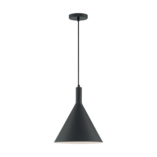 Lightcap 1-Light Large Pendant Fixture - Matte Black Finish - Matte Black - Matte Black
