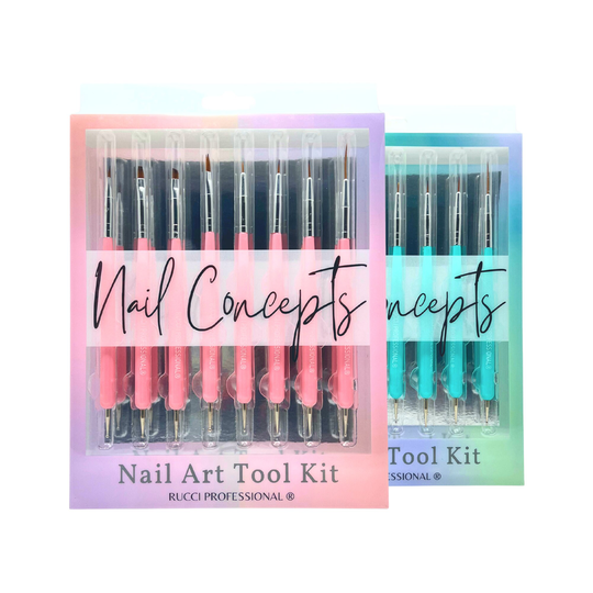 Rucci | Professional 8Pc Nail Art Tool Kit With Brushes, Liners & Dotting Tools For Diy