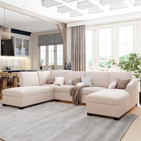 Merax U-Shape Sectional Sofa with 2 Chaise Lounges