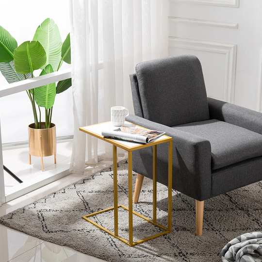 Household Marble Simple C-Side Table Coffee Table Storage Cabinet