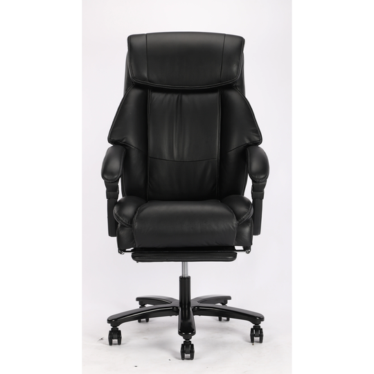 Back Design Black Fabric Executive Office Chair with foot rest