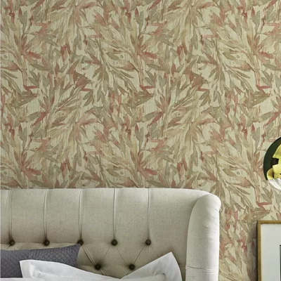 Antonia Vella Natural Opalescence Rainforest Leaves 33' L x 21" W Wallpaper Roll
