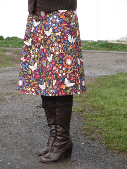 A Line Skirt, Birds Of Norway, Custom Made All Sizes & Lengths With Your Choice Fit