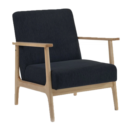 Fabric Upholstered Modern Accent Chair with Wooden Frame, Black and Brown - 31 H x 24 W x 29 L Inches