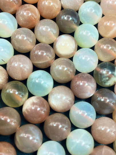 Aaa Natural Multi Color Moonstone Bead. 6mm8mm 10mm Round Gorgeous Peach White Moonstone. Loose High Quality