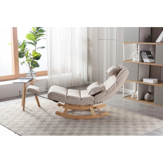 Rocking Chair Living Room Chair with Backrest and Armrest, fabric