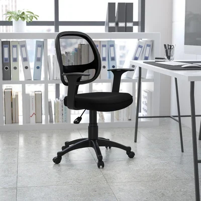 Mid-Back Mesh Swivel Task Office Chair with T-Arms - Office Furniture