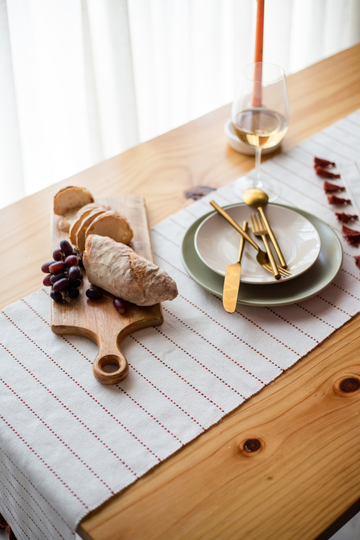 Folkulture Table Runner With Tassels, Rustic Wedding Décor Or Dining Table, Coffee Boho Runners, Cotton, Terracotta