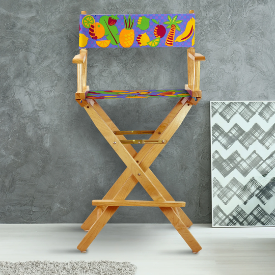 30" Director's Chair Natural Frame-Calypso Fruit - 23"W x 19"D x 45.5"H