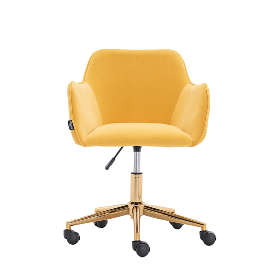 Yellow Modern Adjustable Height 360 revolving Home Office Chair - Length24.80"×Width22.80"×Height33.90"