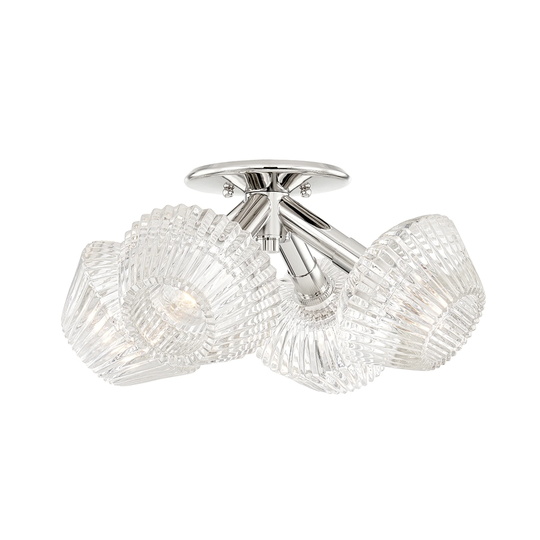 Barclay 4-Light Semi-Flush with Clear Shade