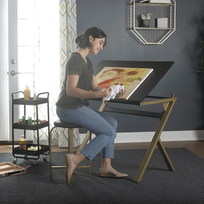 Cinar Solid Wood Drafting Table