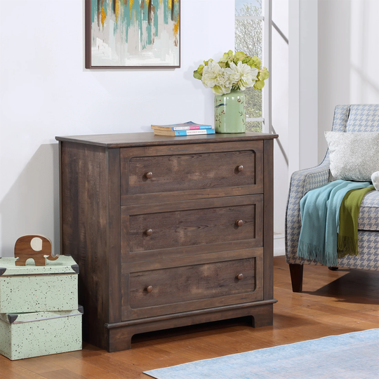 3 Drawer Storage Cabinet Dresser Rustic Barnwood
