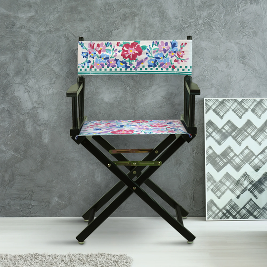 18" Director's Chair Black Frame-Garden Classics - 21.75"W x 17"D x 33.75"H