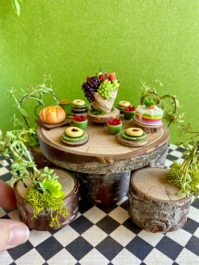 Fairy Garden Table & Chairs, 112 Scale Fairy Furniture, Miniature Dollhouse Kitchen