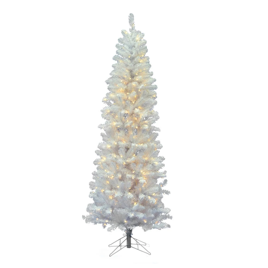 Vickerman White Salem Pencil Pine 4.5 Foot Artificial Pre Lit LED Christmas Tree - 10