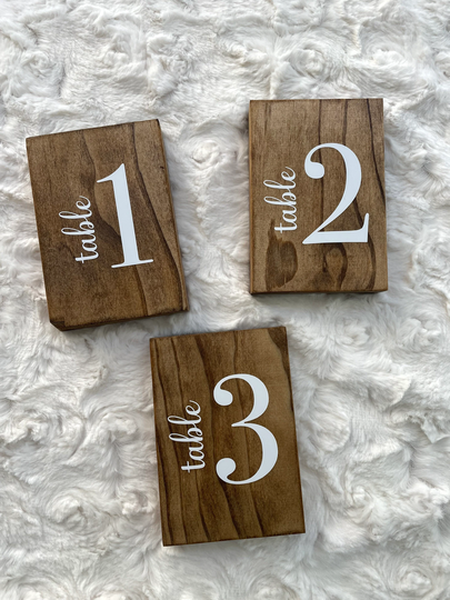 Wedding Table Numbers | Wooden Table Numbers