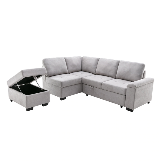Sleeper Sectional Sofa with Storage Ottoman