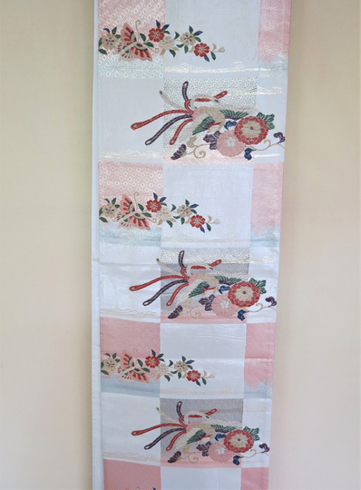 Obi Table Runner, Silk Obi, Art Runner, Vintage Japanese Birds, Bed Wall Hanging, Zen, Altar Kimono Belt, Gift For Her