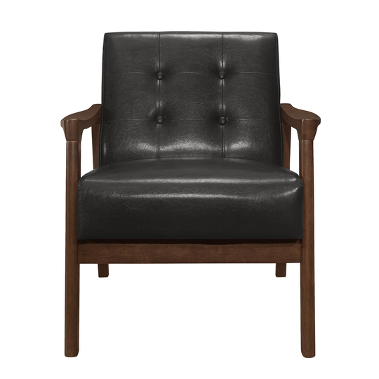 Lexicon Solid Rubberwood Frame Accent Chair - Dark brown - 30.5"Dx29"Wx31"H