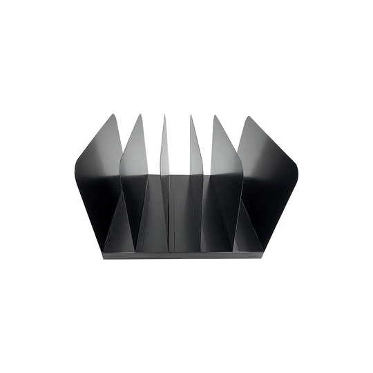 Huron 5-Compartment Black Steel File Organizer - 7.75" x 12.5" x 11"