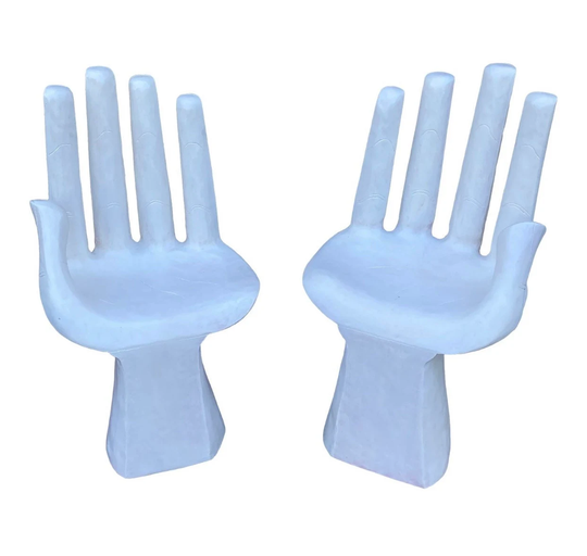 1990S White Wooden Hand Chairs - A Pair