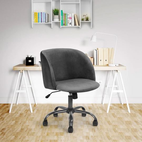 Homylin Swivel Office Chair Velvet Modern Style Height Adjustable