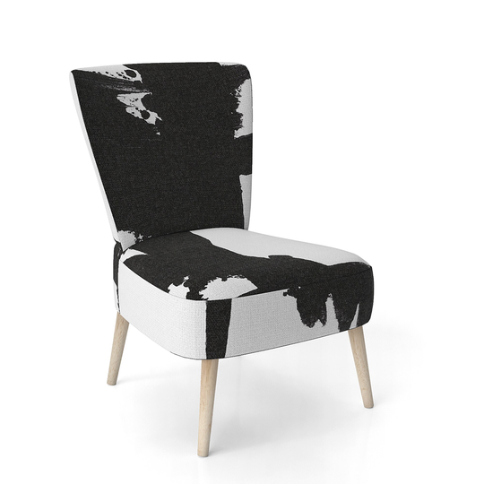 Designart 'Black & White Crossing Paths I' Upholstered Modern Accent Chair