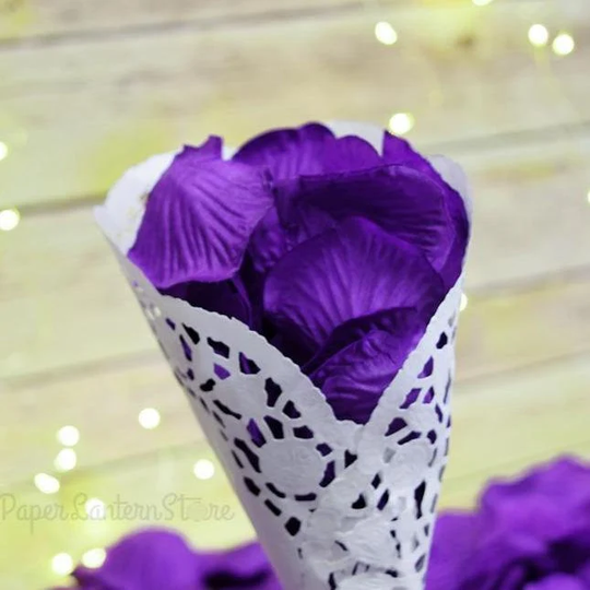 Dark Purple Silk Rose Petals Confetti For Weddings in Bulk