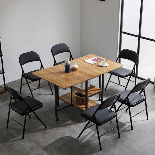 Space Saving Three-Layer Table, Multifunctional Foldable Dining Table