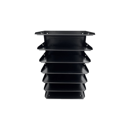 Huron 7-Compartment Black Steel File Organizer - 18" x 12" x 8.75"