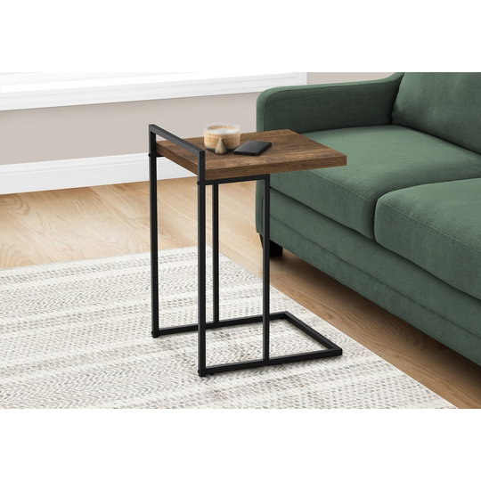 Accent Table, C-shaped, End, Side, Snack, Living Room, Bedroom, Metal, Laminate, Contemporary, Modern - 16" x 18.25" x 26.5"