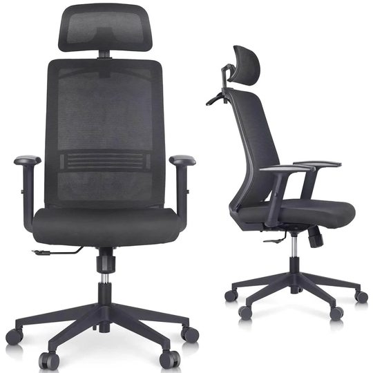 Happy Living Ergonomic Adjustable Mesh Office Chair with Coat Hanger