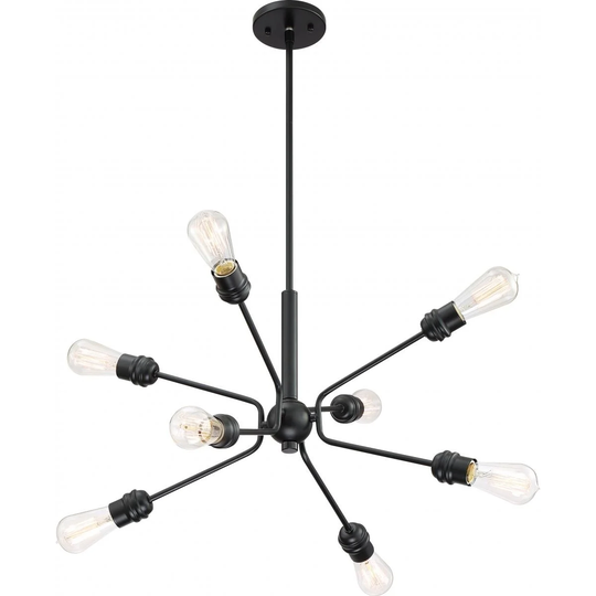 Faraday 8-Light Pendant Fixture Black Finish - N/A