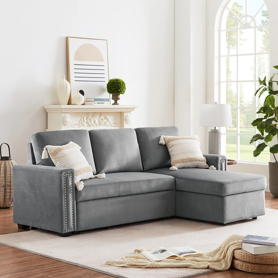 Cressida L-Shape Sofa Bed with Storage Chaise