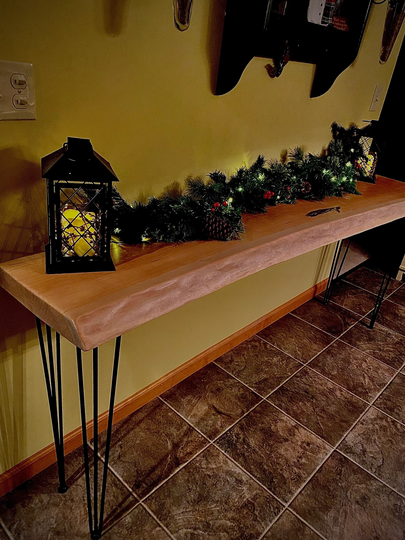 Live Edge Sofa Table, Edge Table, Hall Hallway Way Table