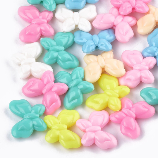 Colorful Pastel Color 18x21.5mm Butterfly Beads Charm For Jewelry Making Acrylic Candy Kid Bead Bracelets Jewelry Finding