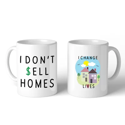 Adalwin I Don't Sell Homes I Change Lives 2 Piece Coffee Mug Set