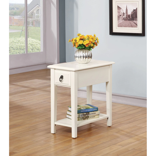 Q-Max Smooth Table Top Storage Drawer Square/Tapered Legs Side Table