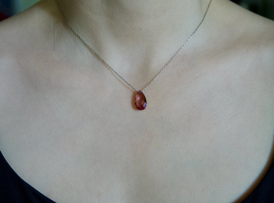 7 Colors Changing Rare Gem - Zultanite Stone Necklace 925 K, Diaspore Teardrop Necklace, Sterling Silver, Turkish Diaspore