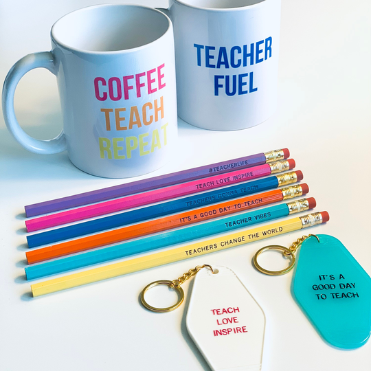 Teacher Appreciation Gift Set | With Mug, Keychain, & Pencil Set - Choose Your Mug Keychain