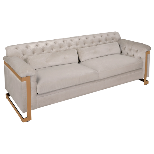 SAFAVIEH Couture Lethbridge Cream Velvet Commercial Grade Sofa