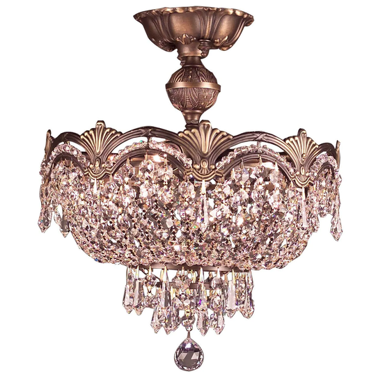 Classic Lighting 14" Crystal Semiflush from the Regency II Collection