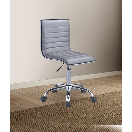 Global Pronex Alessio Office Chair in Silver PU & Chrome 92515